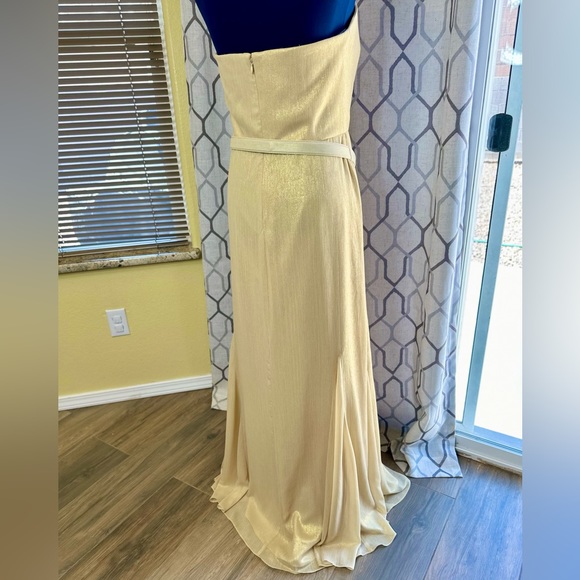 NEW! LAUREN RALPH LAUREN Gold Shimmer Strapless Evening Dress Gown - Picture 9 of 15